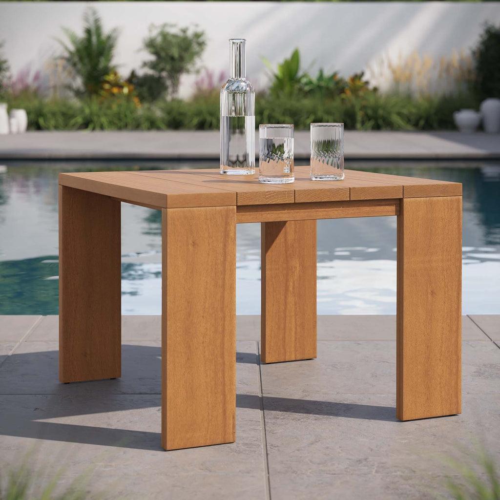 Modway Tahoe Outdoor Patio Acacia Wood Side Table FredCo