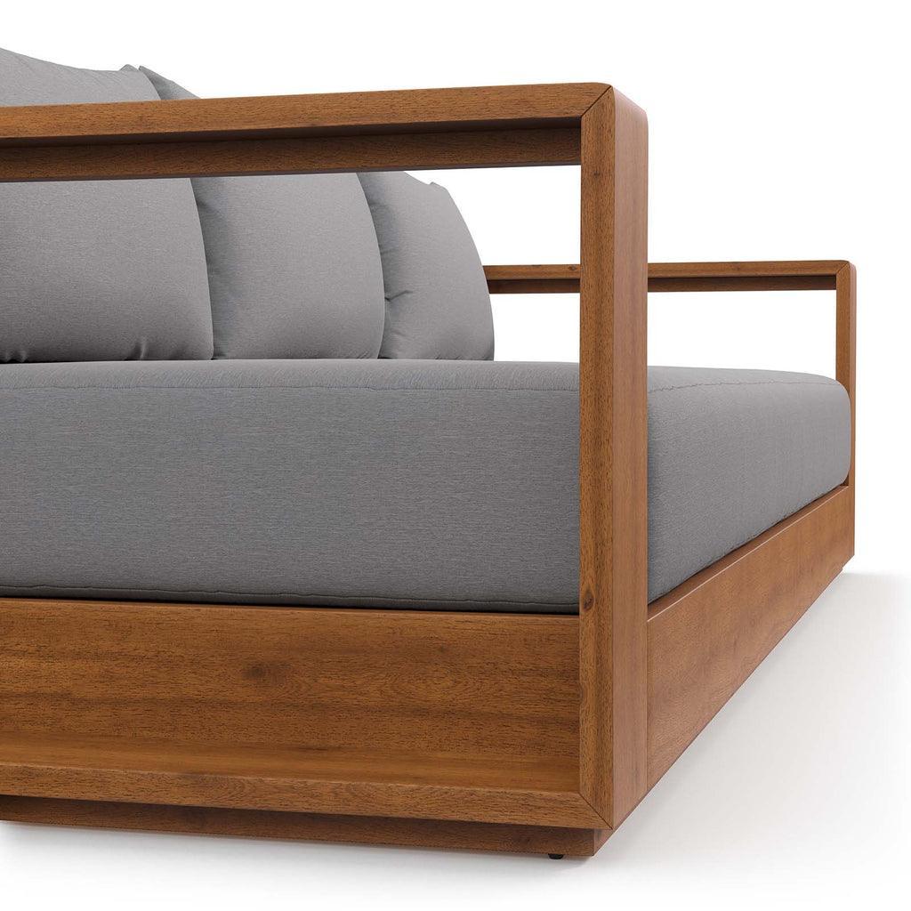 Modway Tahoe Outdoor Patio Acacia Wood Sofa FredCo