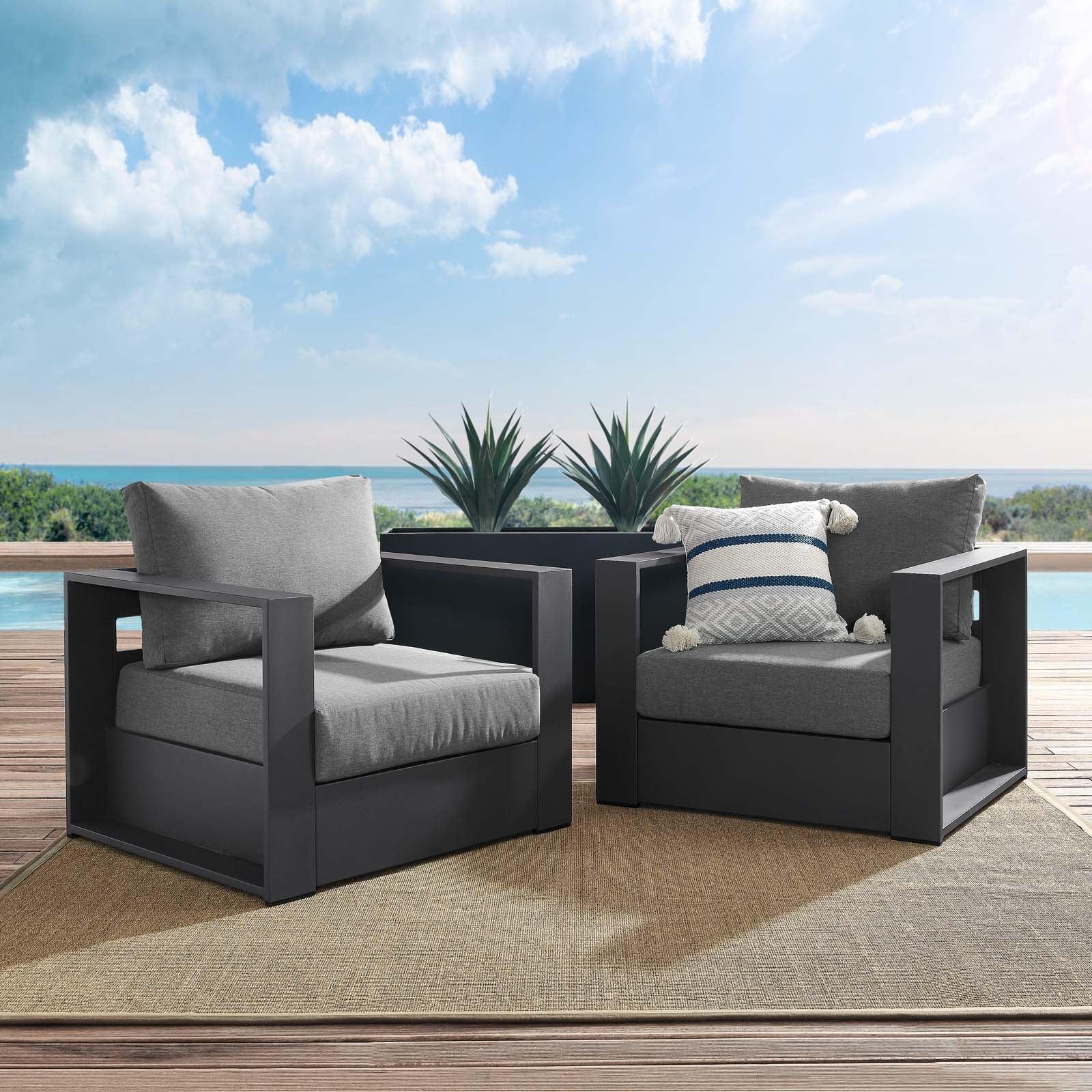 Modway Tahoe Outdoor Patio Powder-Coated Aluminum 2-Piece Armchair Set FredCo