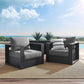 Modway Tahoe Outdoor Patio Powder-Coated Aluminum 2-Piece Armchair Set FredCo