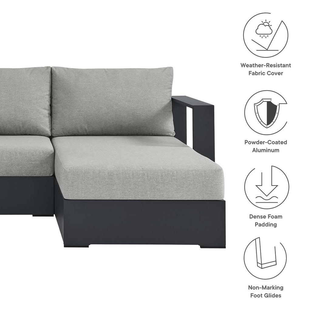 Modway Tahoe Outdoor Patio Powder-Coated Aluminum 2-Piece Right-Facing Chaise Sectional Sofa Set FredCo
