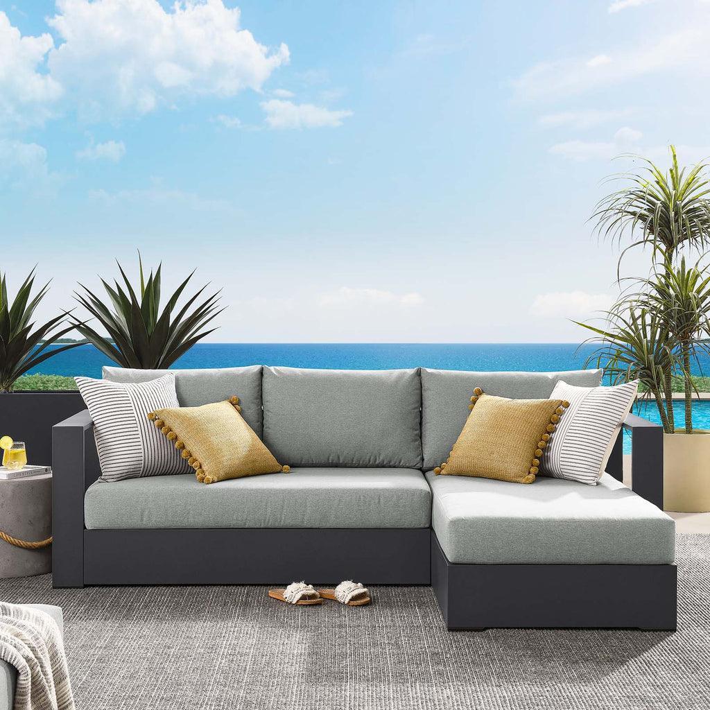 Modway Tahoe Outdoor Patio Powder-Coated Aluminum 2-Piece Right-Facing Chaise Sectional Sofa Set FredCo
