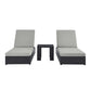 Modway Tahoe Outdoor Patio Powder-Coated Aluminum 3-Piece Chaise Lounge Set FredCo