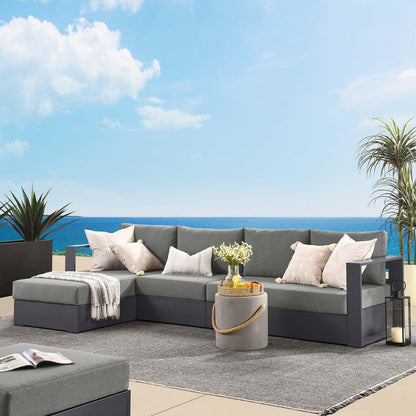 Modway Tahoe Outdoor Patio Powder-Coated Aluminum 3-Piece Left-Facing Chaise Sectional Sofa Set FredCo