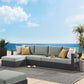 Modway Tahoe Outdoor Patio Powder-Coated Aluminum 3-Piece Left-Facing Chaise Sectional Sofa Set FredCo
