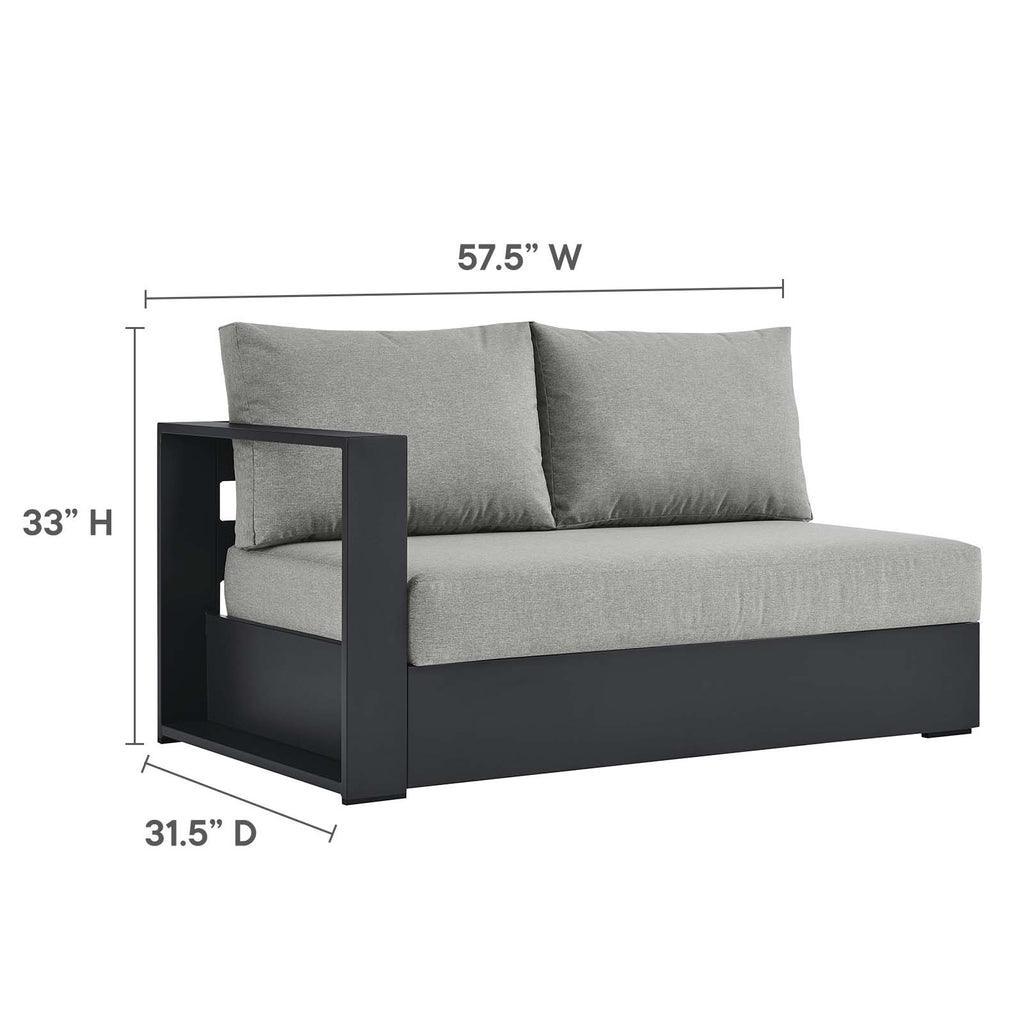 Modway Tahoe Outdoor Patio Powder-Coated Aluminum 3-Piece Right-Facing Chaise Sectional Sofa Set FredCo