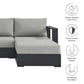 Modway Tahoe Outdoor Patio Powder-Coated Aluminum 3-Piece Right-Facing Chaise Sectional Sofa Set FredCo