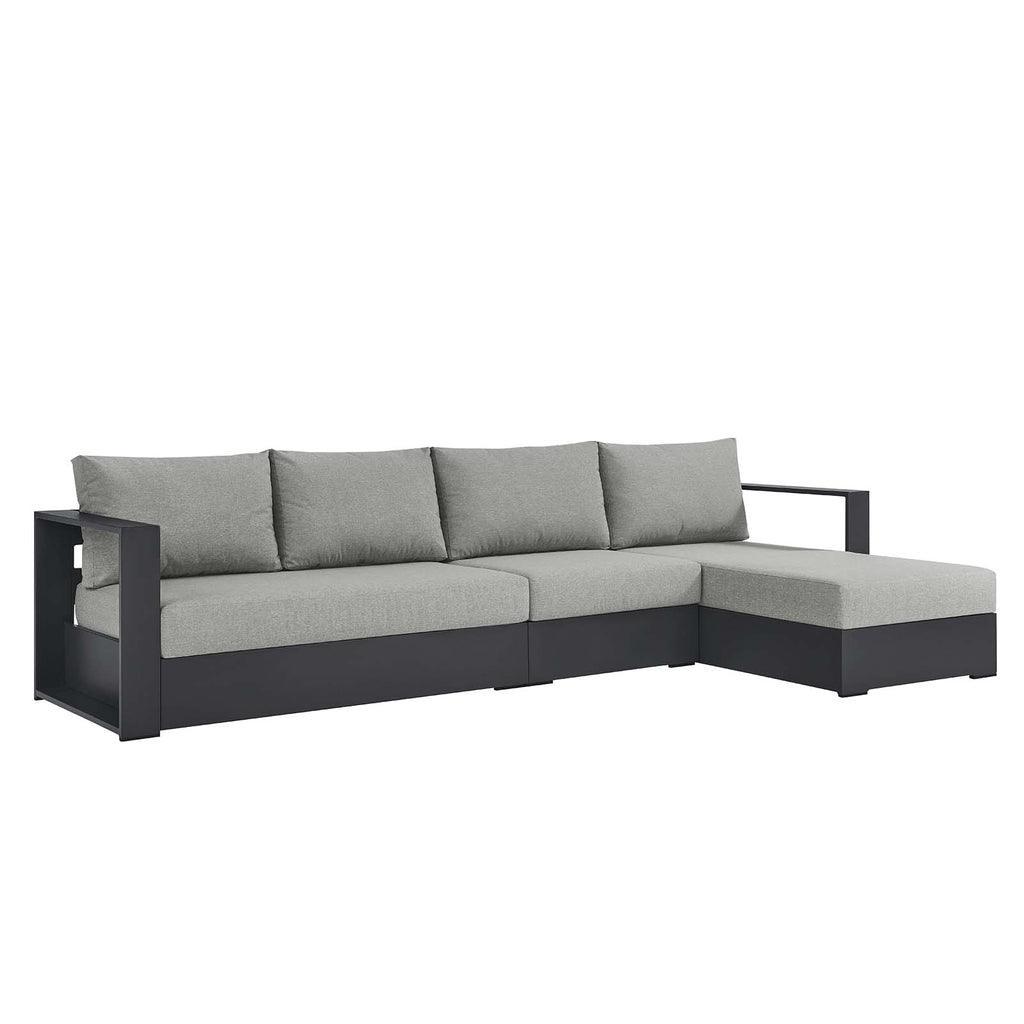 Modway Tahoe Outdoor Patio Powder-Coated Aluminum 3-Piece Right-Facing Chaise Sectional Sofa Set FredCo