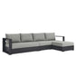 Modway Tahoe Outdoor Patio Powder-Coated Aluminum 3-Piece Right-Facing Chaise Sectional Sofa Set FredCo