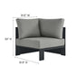 Modway Tahoe Outdoor Patio Powder-Coated Aluminum 3-Piece Sectional Sofa Set FredCo