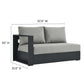 Modway Tahoe Outdoor Patio Powder-Coated Aluminum 3-Piece Sectional Sofa Set FredCo