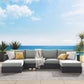 Modway Tahoe Outdoor Patio Powder-Coated Aluminum 4-Piece Sectional Sofa Set FredCo