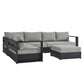 Modway Tahoe Outdoor Patio Powder-Coated Aluminum 5-Piece Sectional Sofa Set FredCo