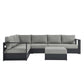 Modway Tahoe Outdoor Patio Powder-Coated Aluminum 5-Piece Sectional Sofa Set FredCo