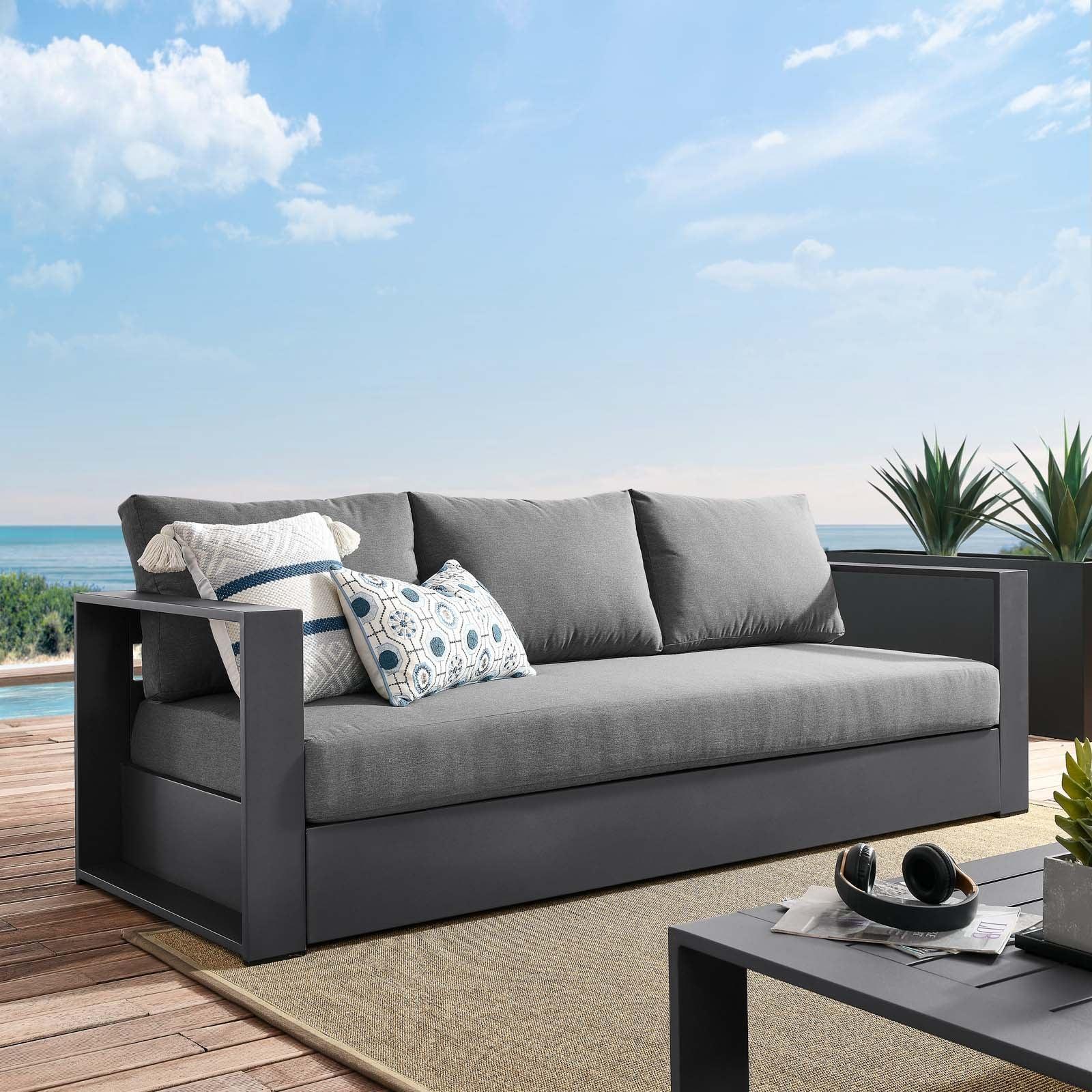 Modway Tahoe Outdoor Patio Powder-Coated Aluminum Sofa FredCo