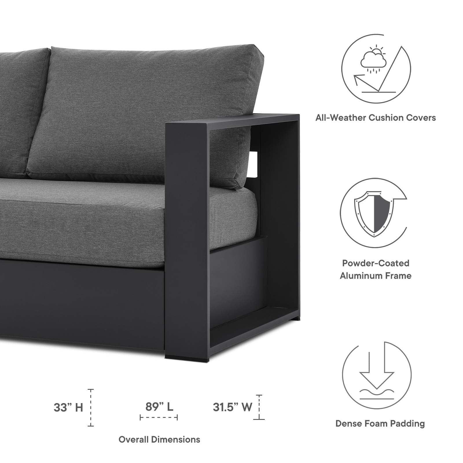 Modway Tahoe Outdoor Patio Powder-Coated Aluminum Sofa FredCo