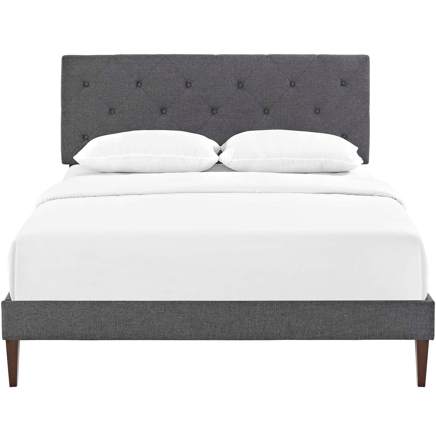 Modway Tarah King Fabric Platform Bed with Squared Tapered Legs FredCo