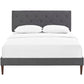 Modway Tarah King Fabric Platform Bed with Squared Tapered Legs FredCo