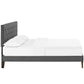 Modway Tarah King Fabric Platform Bed with Squared Tapered Legs FredCo