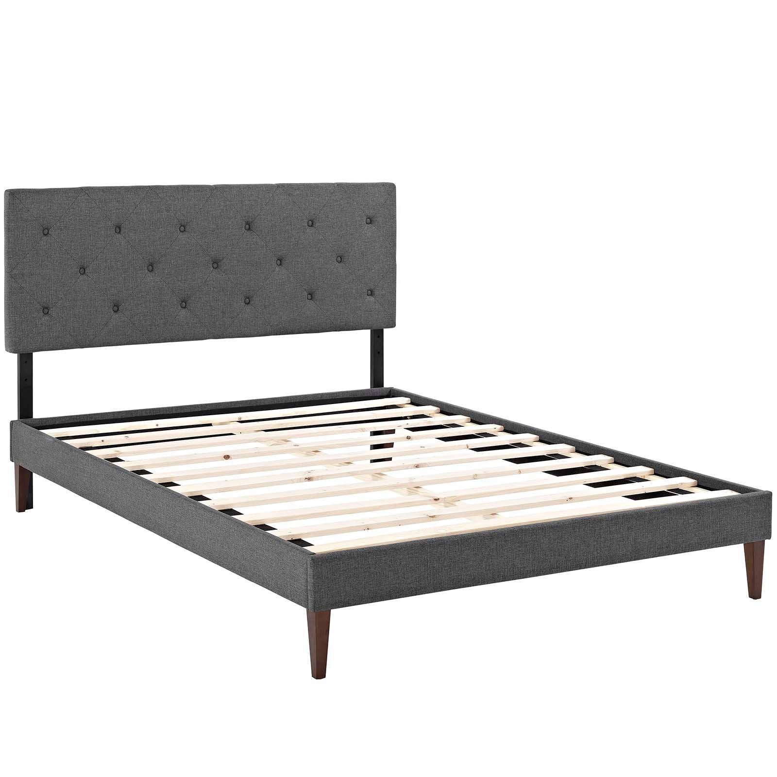 Modway Tarah King Fabric Platform Bed with Squared Tapered Legs FredCo
