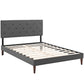 Modway Tarah King Fabric Platform Bed with Squared Tapered Legs FredCo