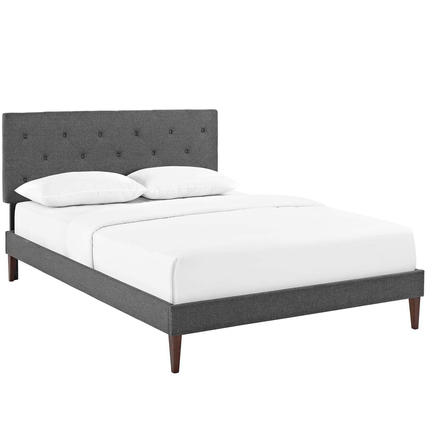 Modway Tarah King Fabric Platform Bed with Squared Tapered Legs FredCo