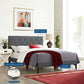 Modway Tarah King Fabric Platform Bed with Squared Tapered Legs FredCo