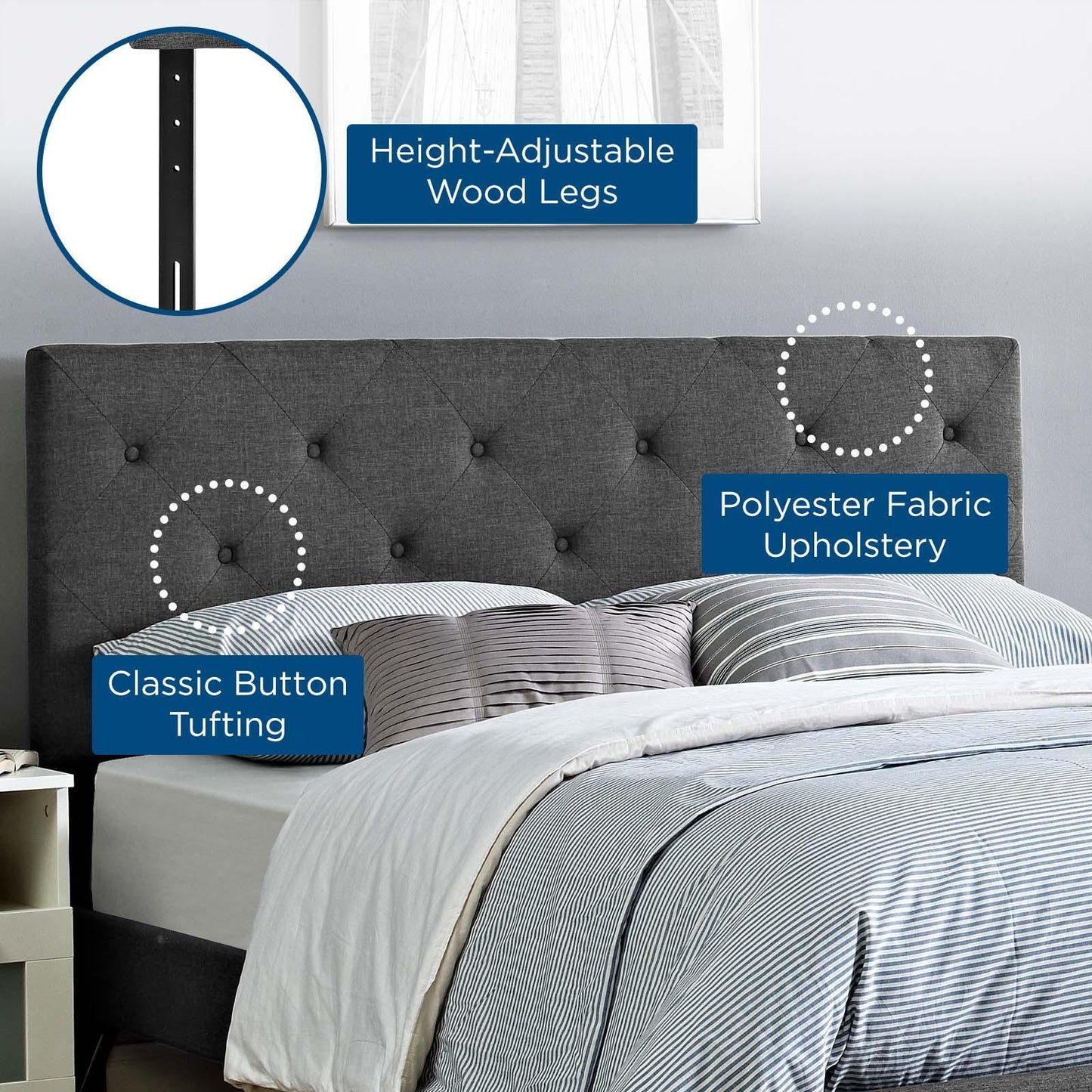 Modway Terisa King Upholstered Fabric Headboard FredCo
