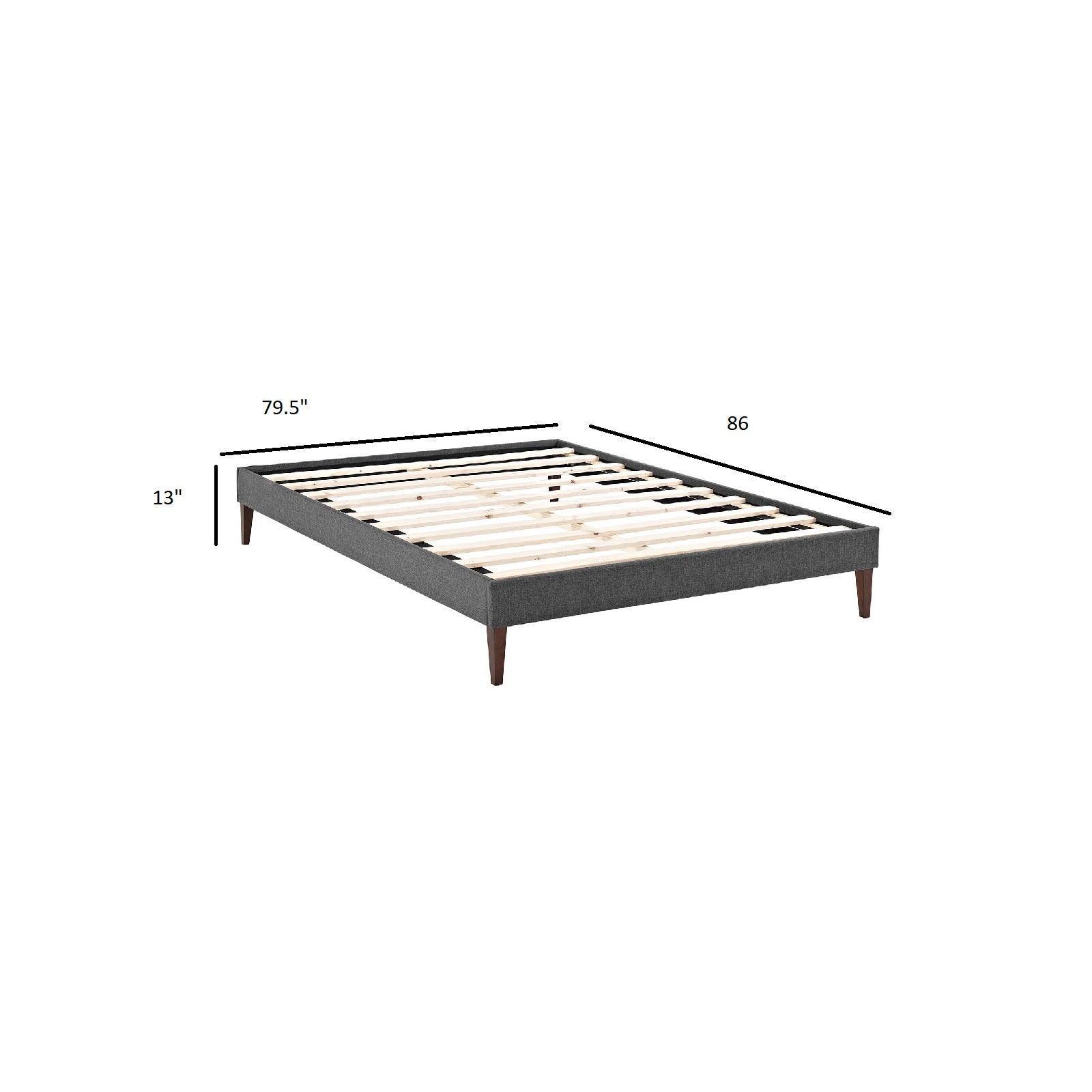 Modway Tessie King Fabric Bed Frame with Squared Tapered Legs FredCo