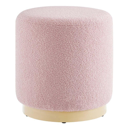 Modway Tilden 16" Round Sherpa Upholstered Ottoman FredCo
