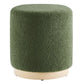 Modway Tilden 16" Round Sherpa Upholstered Ottoman FredCo
