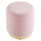 Modway Tilden 16" Round Sherpa Upholstered Ottoman FredCo