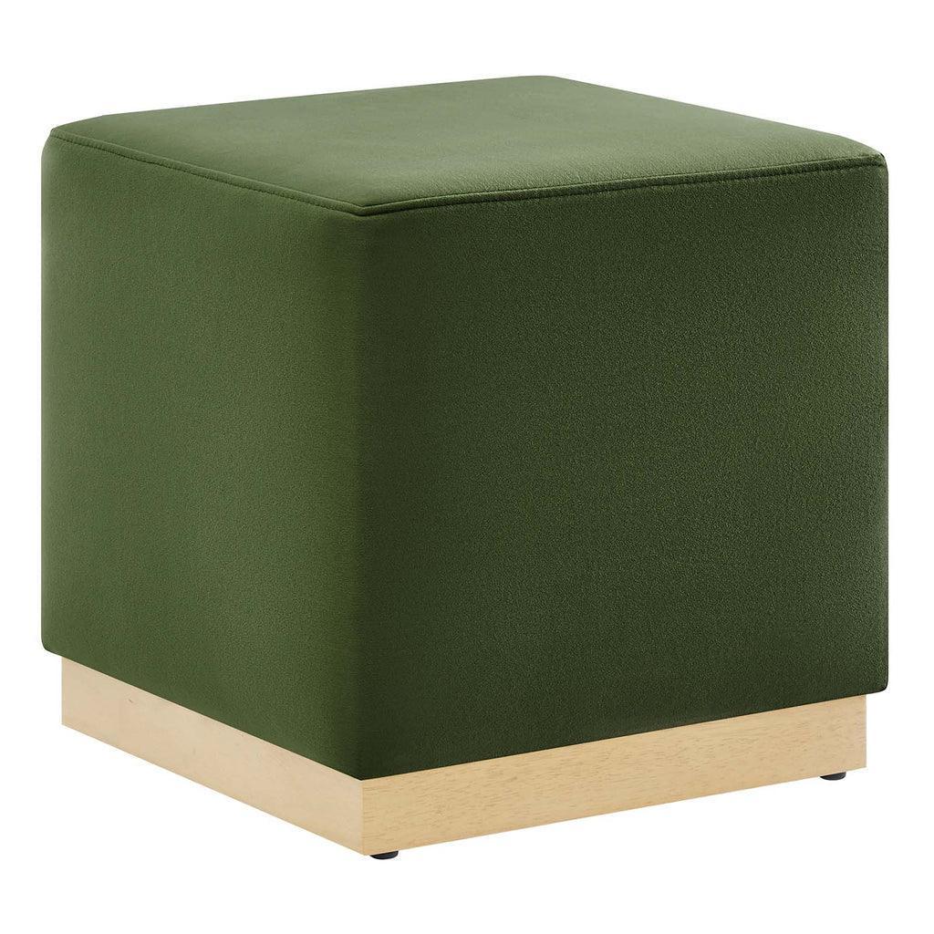 Modway Tilden 17" Square Performance Velvet Upholstered Ottoman FredCo