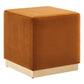 Modway Tilden 17" Square Performance Velvet Upholstered Ottoman FredCo