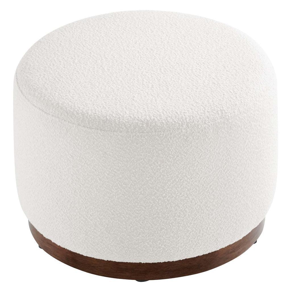 Modway Tilden Large 23" Round Boucle Upholstered Ottoman FredCo