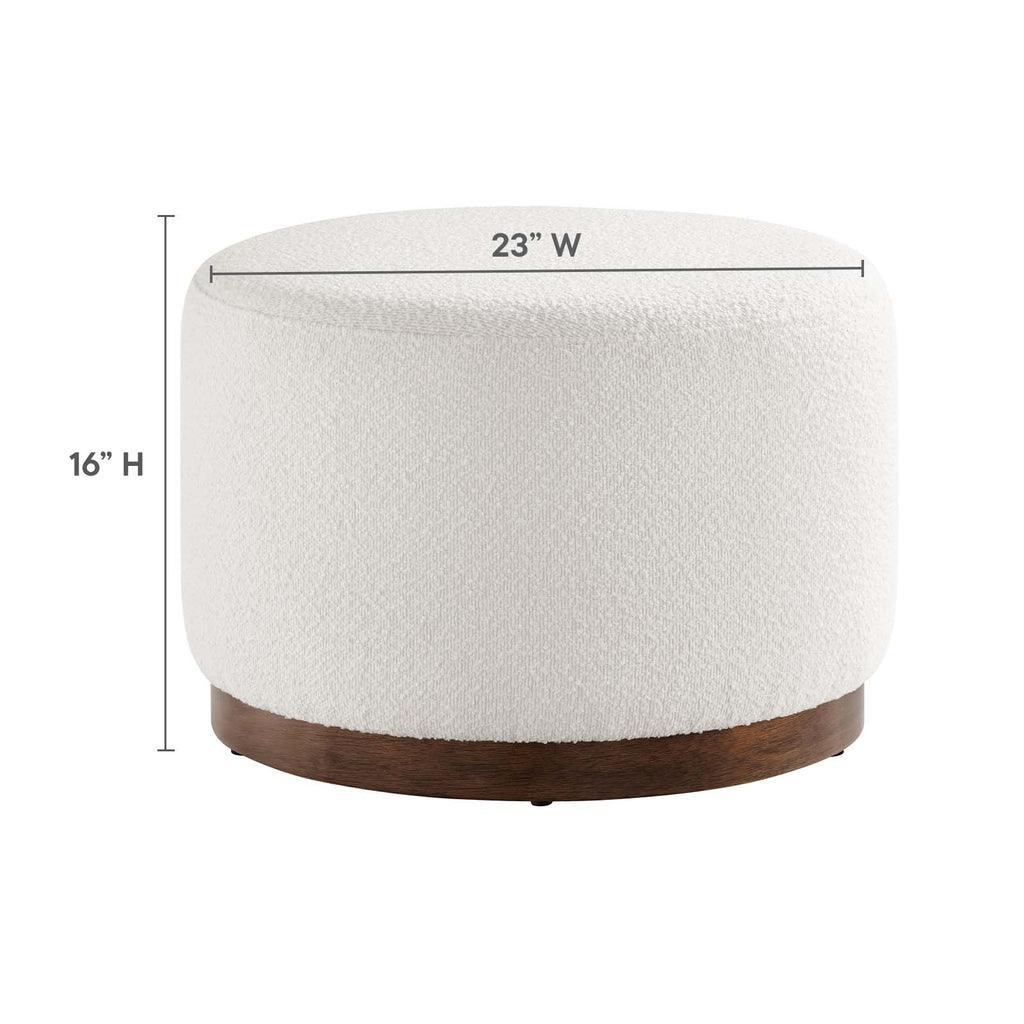 Modway Tilden Large 23" Round Boucle Upholstered Ottoman FredCo