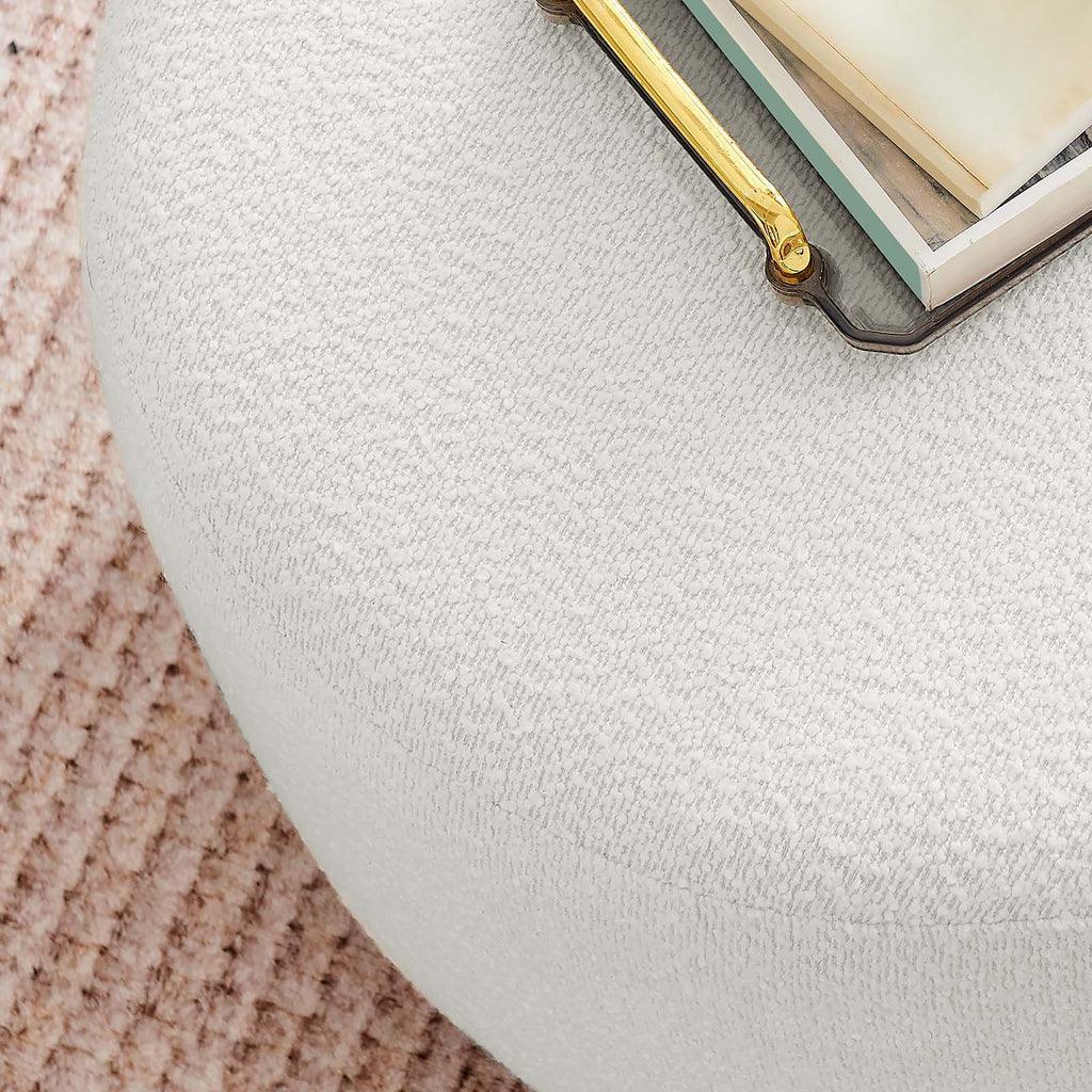 Modway Tilden Large 23" Round Boucle Upholstered Ottoman FredCo
