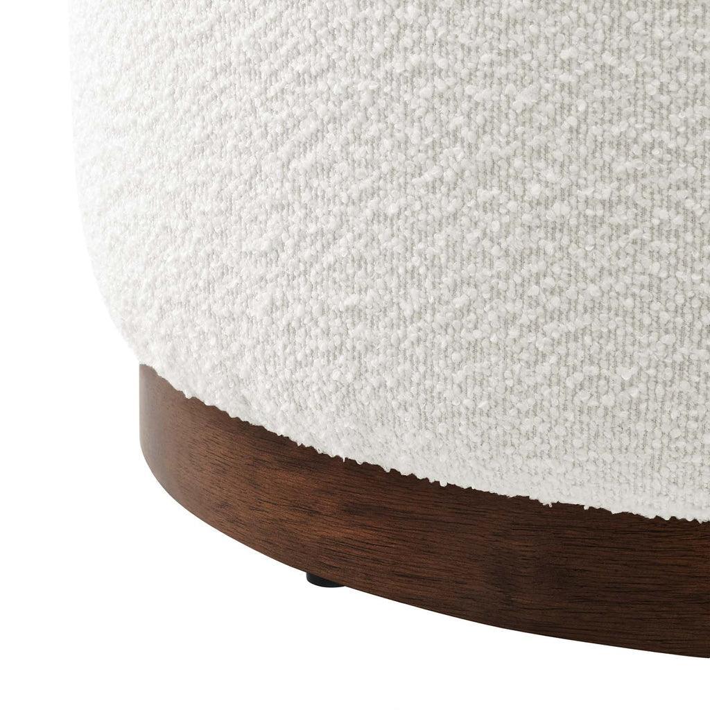 Modway Tilden Large 23" Round Boucle Upholstered Ottoman FredCo