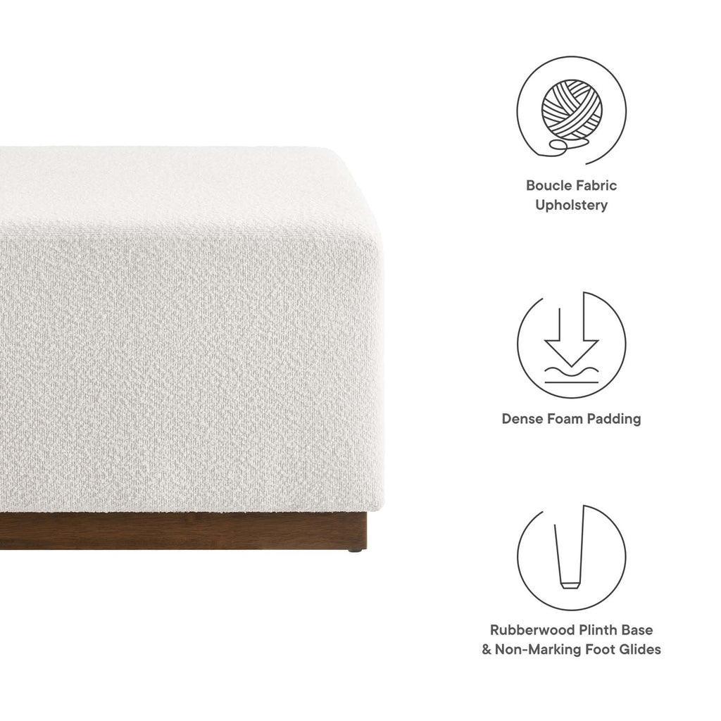 Modway Tilden Large 28" Square Boucle Upholstered Ottoman FredCo