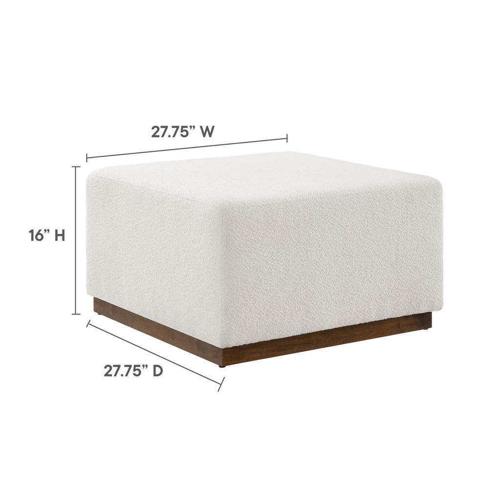 Modway Tilden Large 28" Square Boucle Upholstered Ottoman FredCo