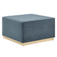 Modway Tilden Large 28" Square Performance Velvet Upholstered Ottoman FredCo