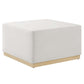 Modway Tilden Large 28" Square Performance Velvet Upholstered Ottoman FredCo
