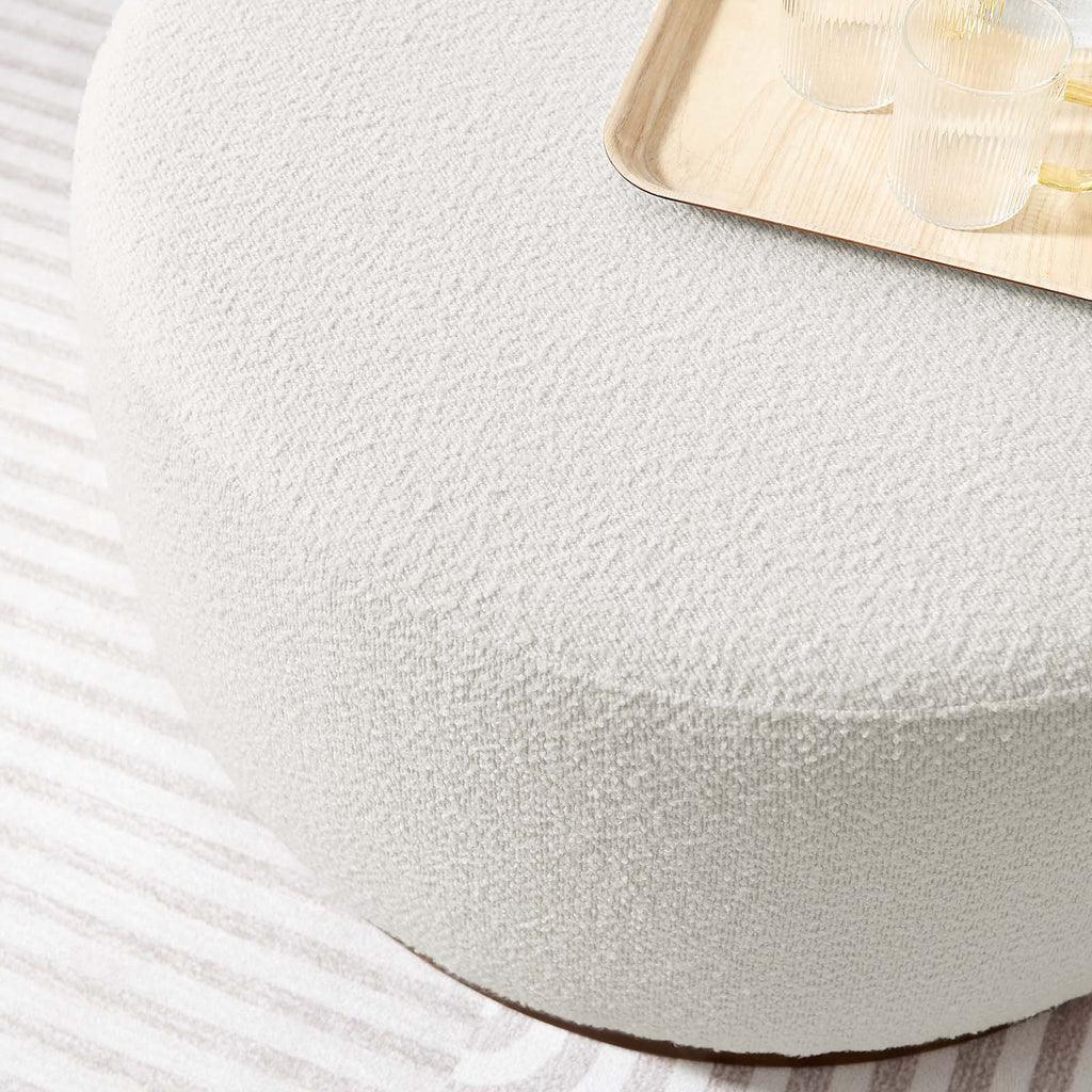 Modway Tilden Large 29" Round Boucle Upholstered Ottoman FredCo
