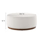 Modway Tilden Large 38" Round Boucle Upholstered Ottoman FredCo