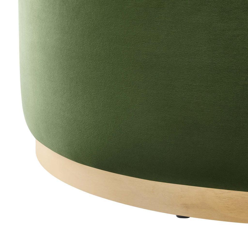Modway Tilden Large 38" Round Performance Velvet Upholstered Ottoman FredCo