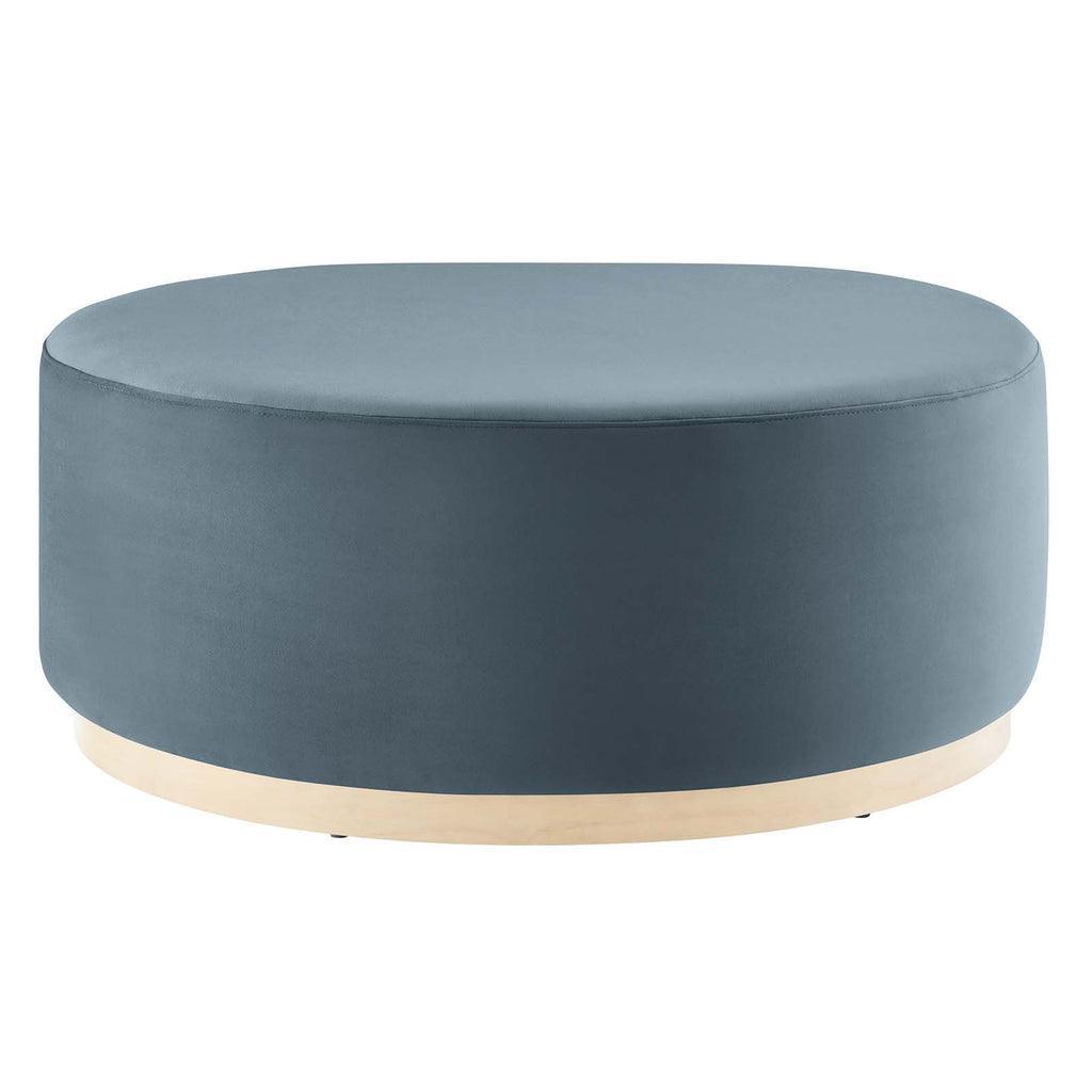 Modway Tilden Large 38" Round Performance Velvet Upholstered Ottoman FredCo