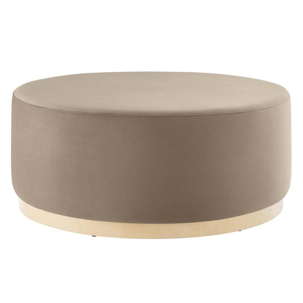 Modway Tilden Large 38" Round Performance Velvet Upholstered Ottoman FredCo