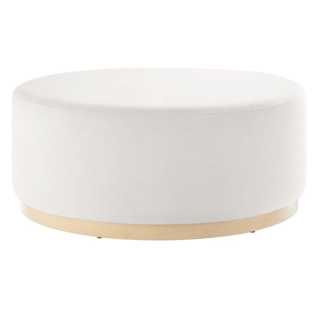 Modway Tilden Large 38" Round Performance Velvet Upholstered Ottoman FredCo