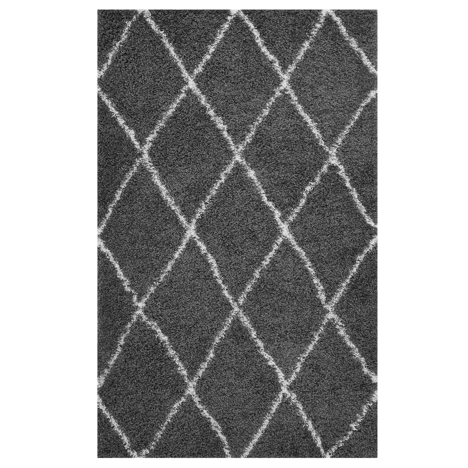 Modway Toryn Diamond Lattice Shag Area Rug FredCo