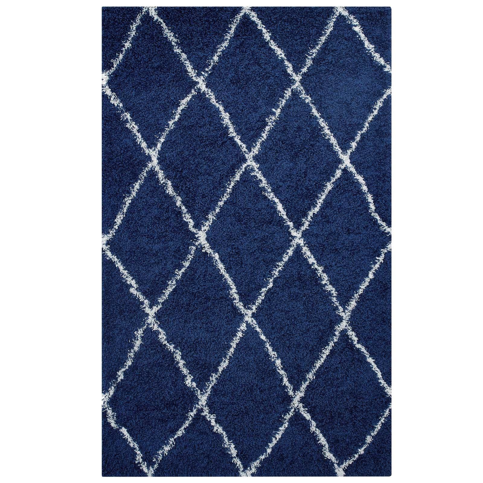 Modway Toryn Diamond Lattice Shag Area Rug FredCo